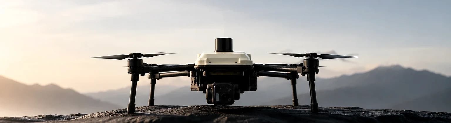Saksham drone at dusk ready for a night patrol